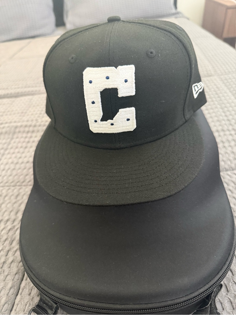New Era Black Snapback Hat with White 'C' Patch